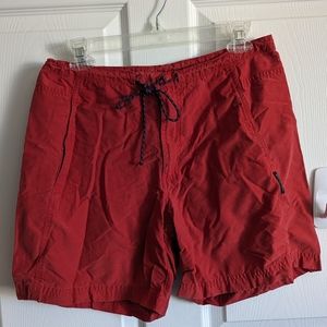 Columbia Vintage Women's Shorts Red Orange Medium Midi Drawstring Lightweight